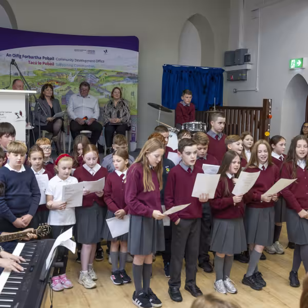 The local St Margaret's school choir opened the new Community Centre with 