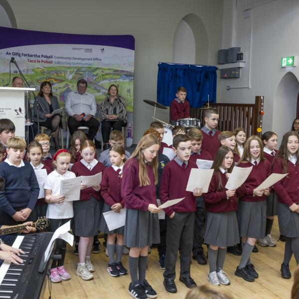 The local St Margaret's school choir opened the new Community Centre with 