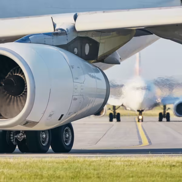 Aircraft taxiing at airport