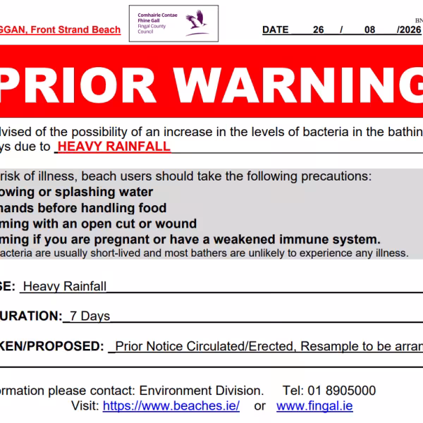 Prior warning Balbriggan 260826