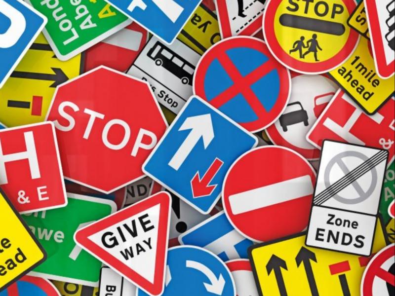 Roadworks signs