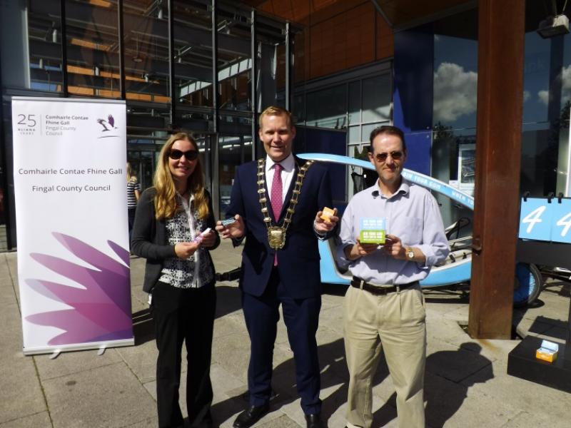 Fingal County Council Environmental Education Officer Sinéad Fox, Mayor of Fingal County Council Cllr Eoghan O’Brien, Fingal County Council Environment Department Staff Officer Tony Egan