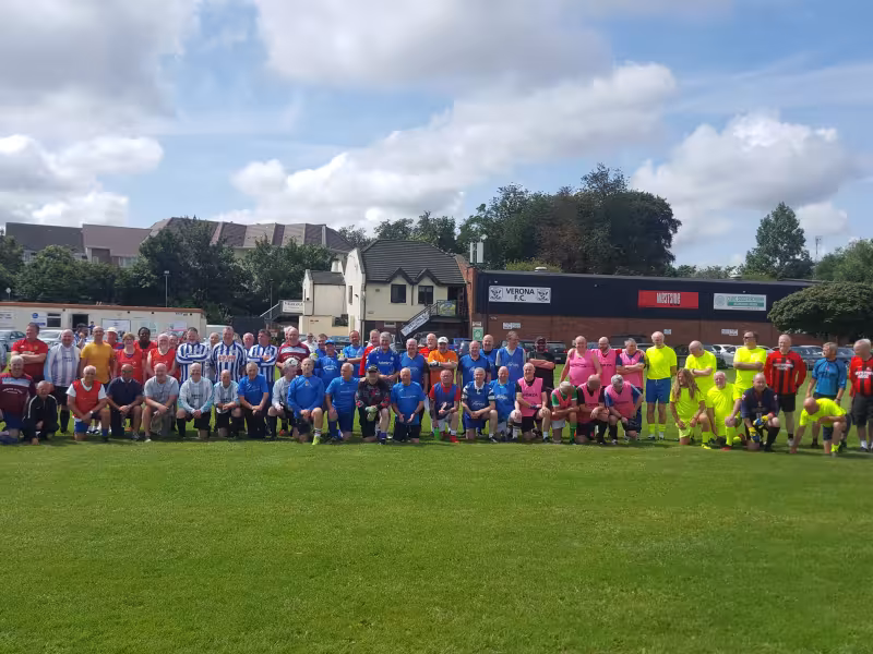 Participants in the first Tommy Fogarty Walking Football Cup
