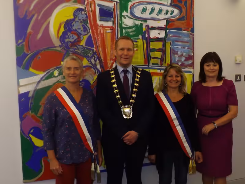 Representatives of The Canton of Guichen with Mayor of Fingal Cllr Eoghan O'Brien and Fingal County Council's Interim Chief Executive AnnMarie Farrelly