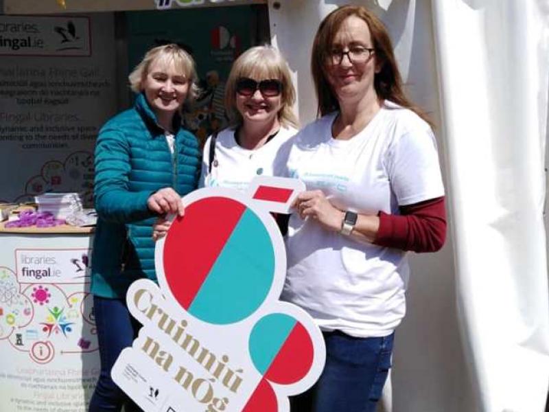 County Librarian, Betty Boardman with Librarian, Linda Larrigan & Senior Exec. Librarian, Lilian Whelan at Swords Castle