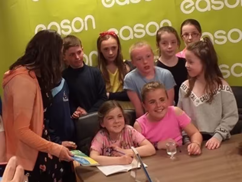 Brea Mullarkey surrounded by her fan base at the Eason’s book launch
