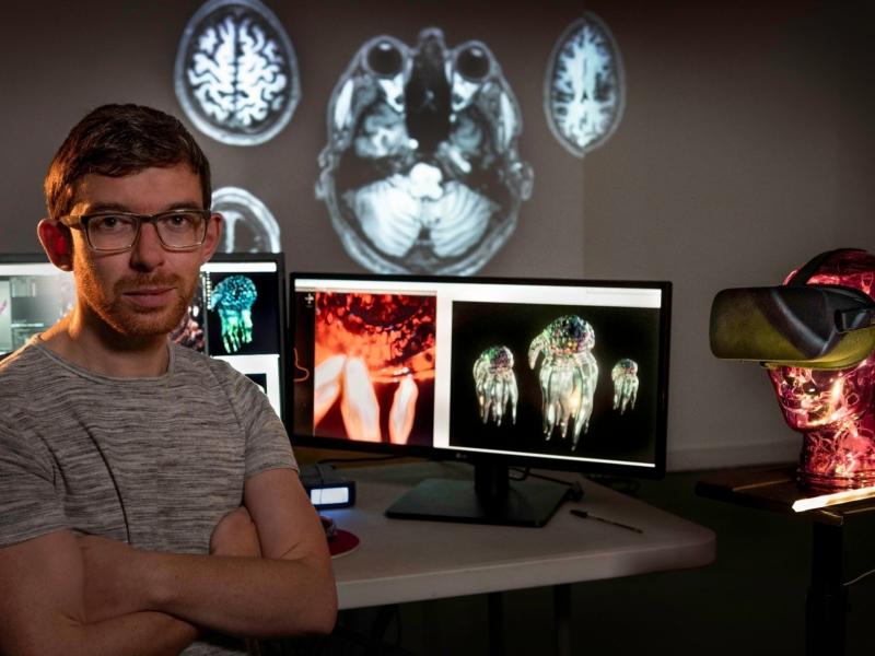 Silicon Synapse AlanJames Burns in his studio at fire station artists studio