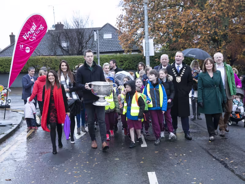 School Street Walking Bus Sam Maguire Shot