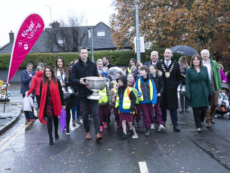 School Street Walking Bus Sam Maguire Shot