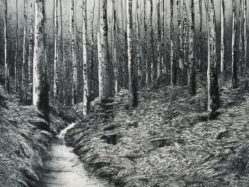 ghost forest etching