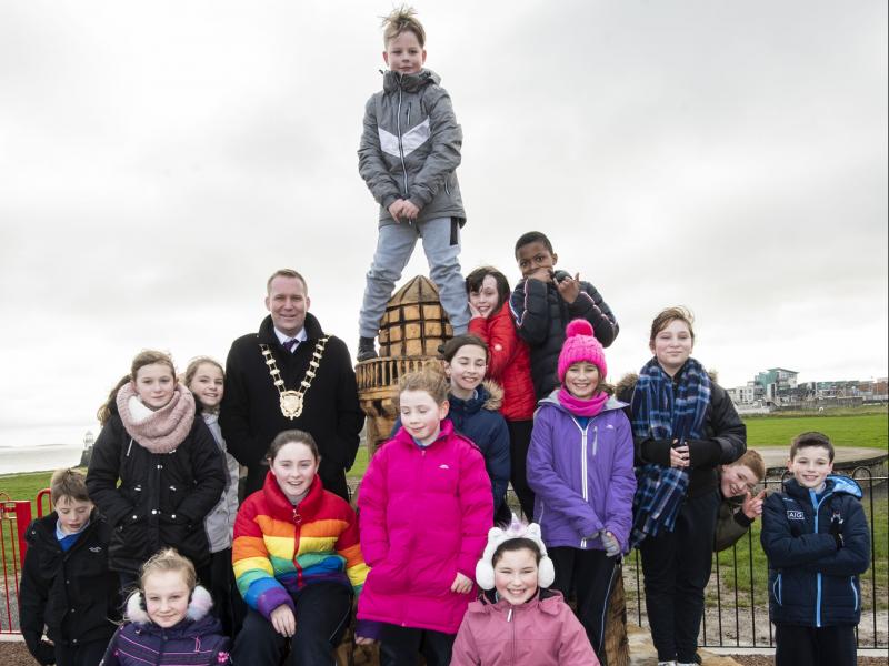 Mayor with Children at Bandstand playground