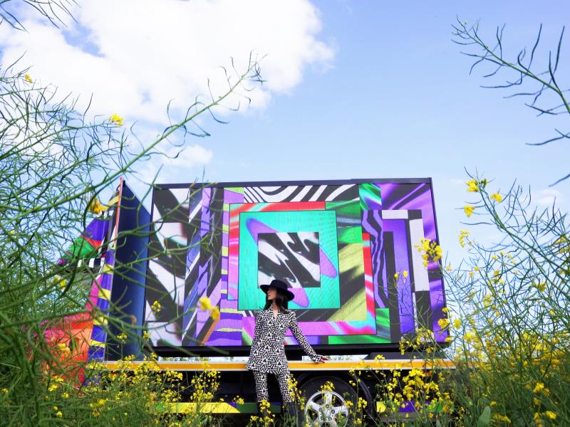 Transcending Time installation van and artist Aoife Dunne