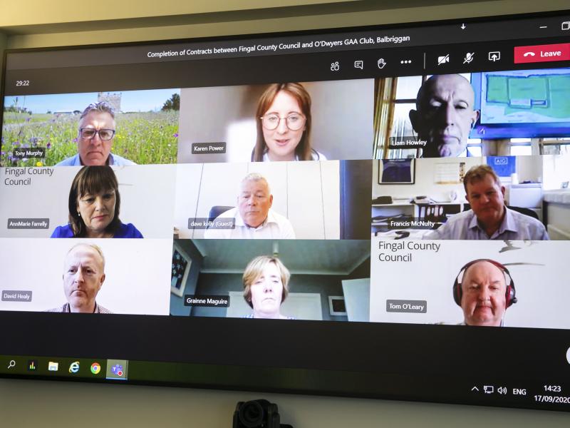 Attendees at the virtual meeting to complete signings of the O'Dwyers contract