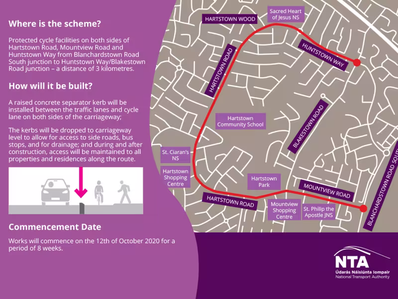 Hartstown Road Protected Cycle Lanes2
