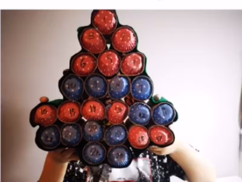 Make your own recycled Christmas Advent Calendar Tree