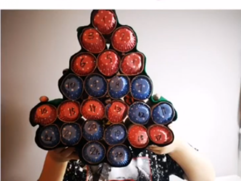 Make your own recycled Christmas Advent Calendar Tree