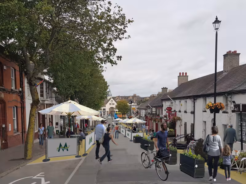 Computer Generated Image of pedestrianisation of New Street, Malahide