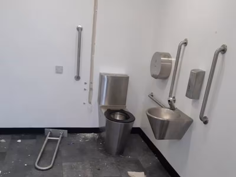 Damage to the toilets at Millennium Park