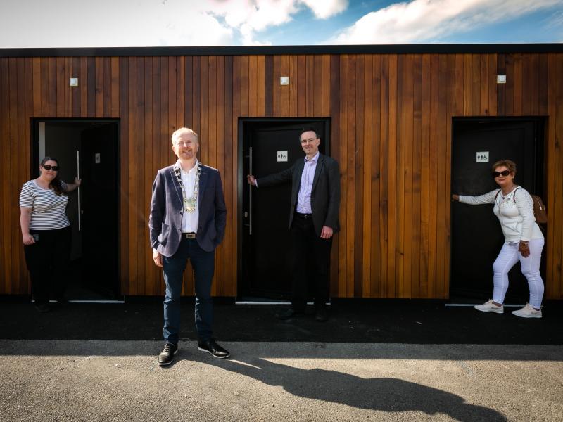 Mayor and councillors outside the new toilet block at Millennium Park