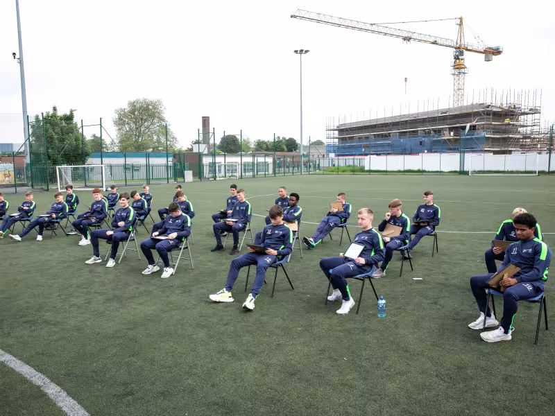 The class of 2020-21 from the Transition Year Football and Fitness Course run by Fingal County Council and the Football Association of Ireland in Corduff Sports Centre.