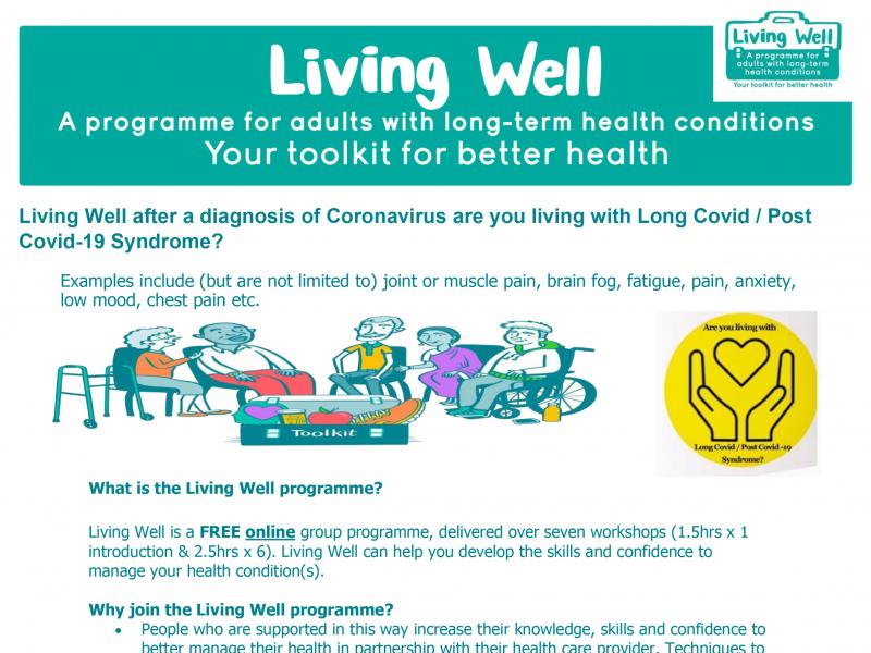 Living Well after a Diagnosis of Coronavirus. Are you living with Long Covid  Post Covid-19 Syndrome jpg