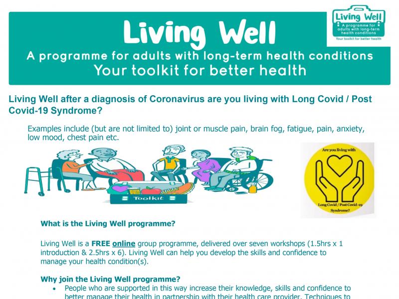 Living Well after a Diagnosis of Coronavirus. Are you living with Long Covid Post Covid-19 Syndrome jpg