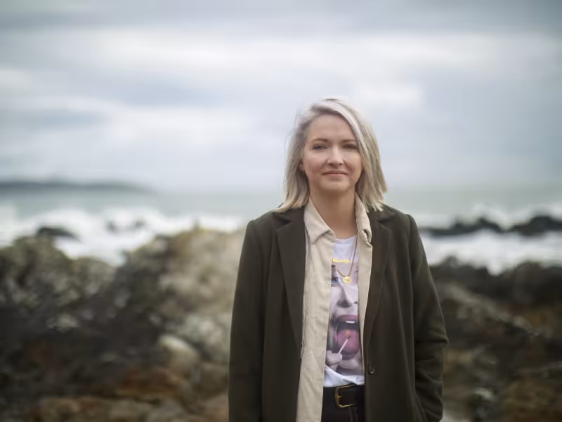 Ailbhe Reddy on Portrane beach 