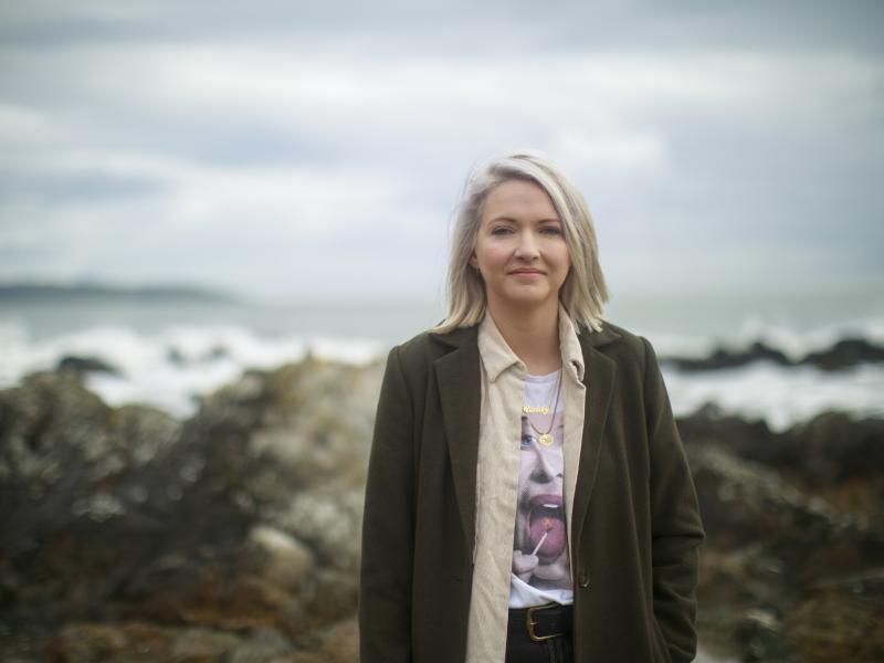 Ailbhe Reddy on Portrane beach 