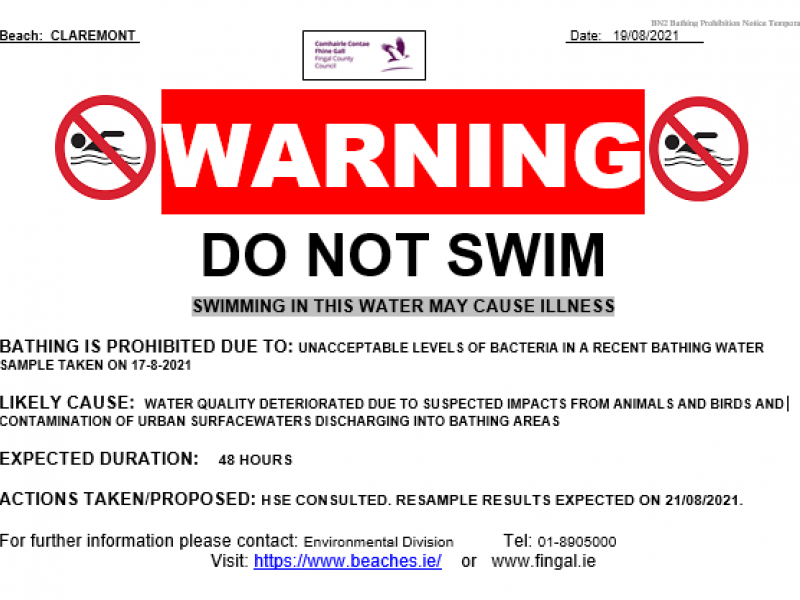 Do not swim Claremont