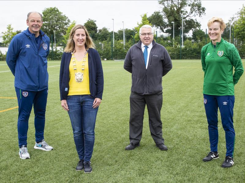 Coaches Vera Pauw and Jan Williem van Ede at Summer Soccer School in Tyrrelstown