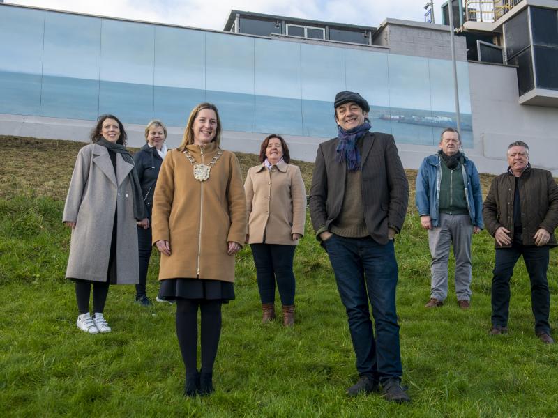 Group photo at Launch of Banks Artwork Balbriggan 