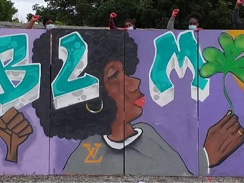 Black lives matter - anti-graffiti mural
