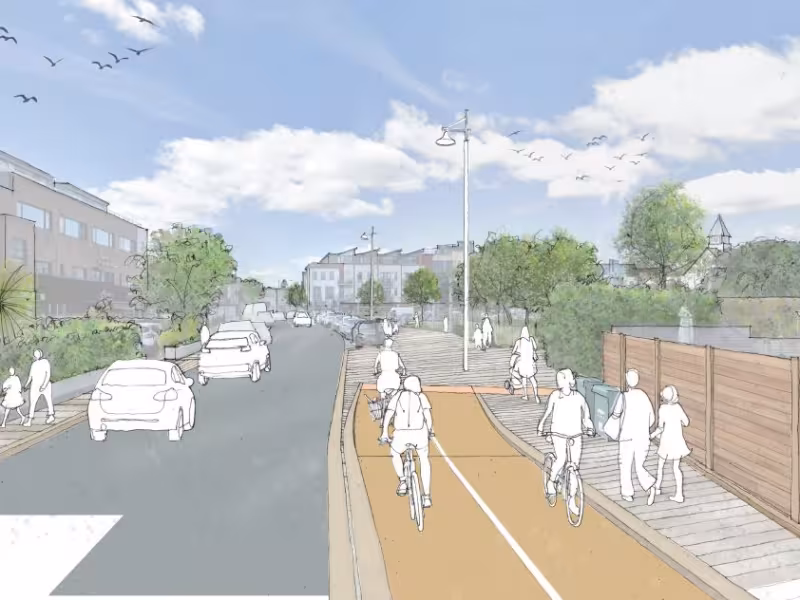 View of entrance to Malahide at the green from scheme