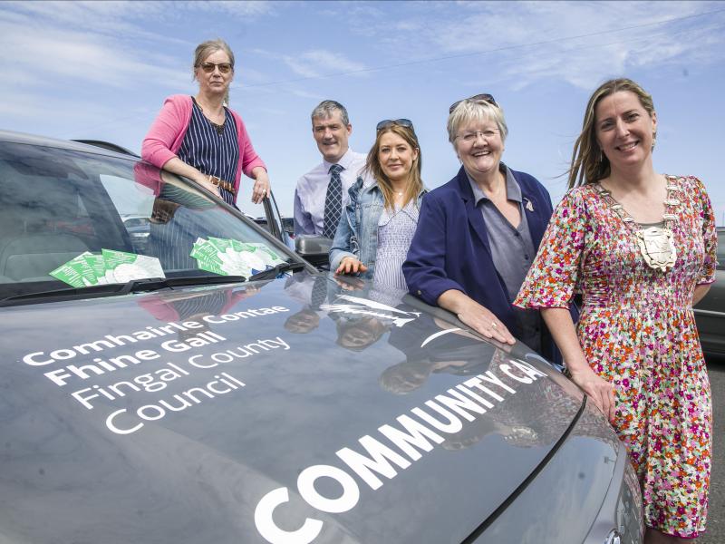 Community Car and Age Friendly Fingal Volunteers with Fingal's Active Travel team and Mayor O Rodaigh.