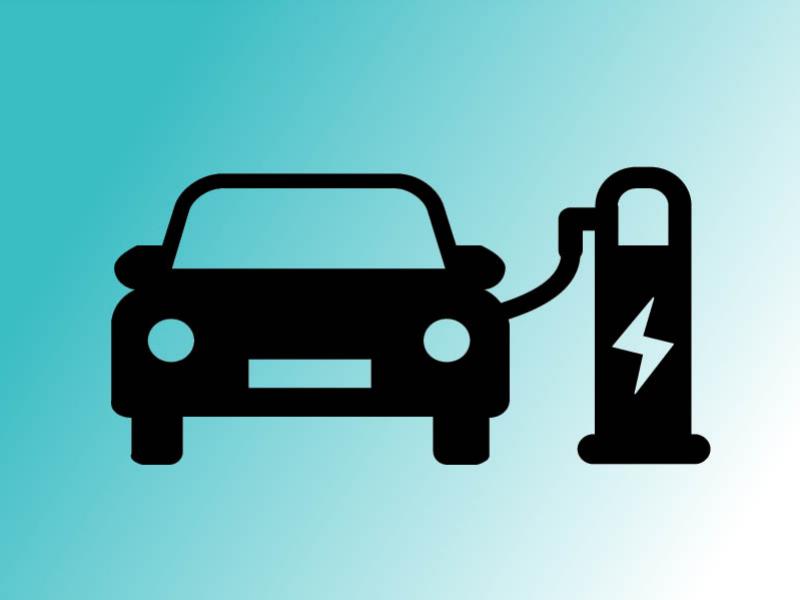 icon of charging electric car