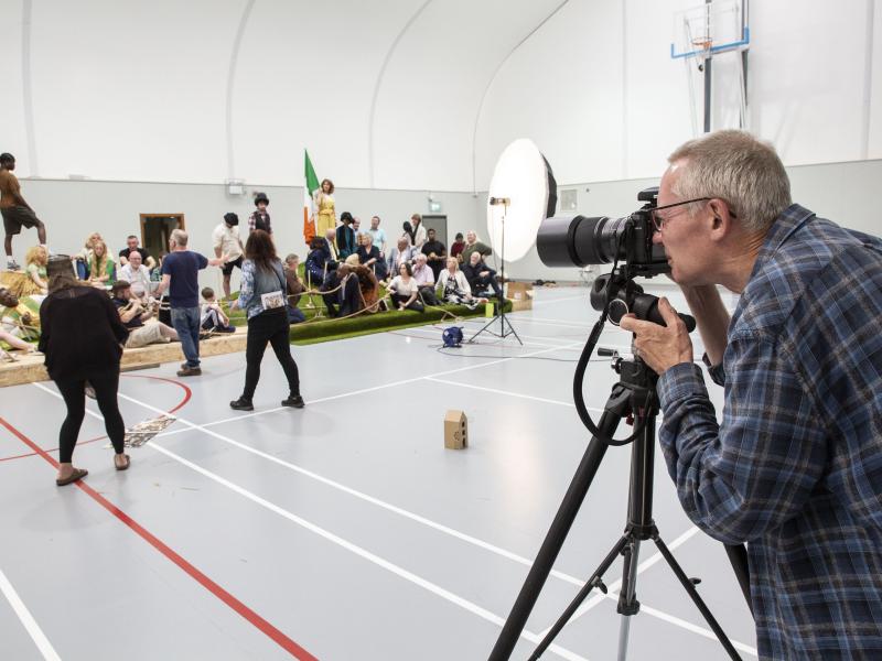 John Byrne at the photo shoot for Public Art Programme