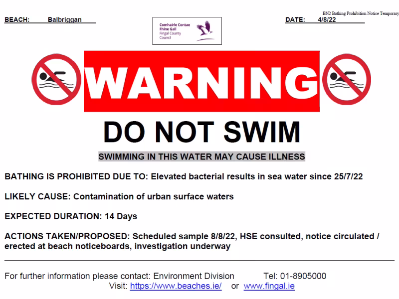 Balbriggan notice