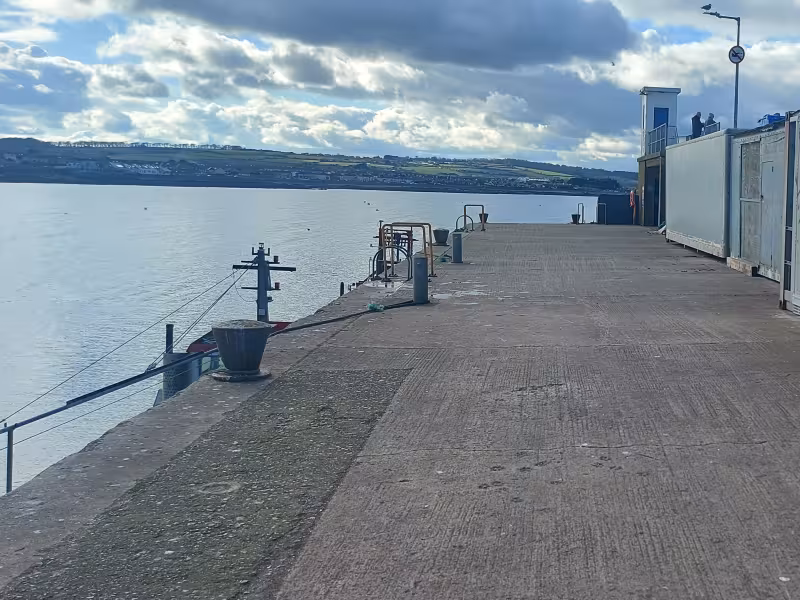 A photograph of the section of Skerries Harbour that will be closed for remedial works