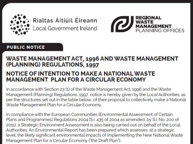 Public notice waste management plan