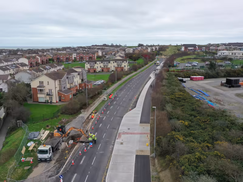 Widened footpaths, cycle lanes and a set down bay added at Hamilton Road. Feb 2024.