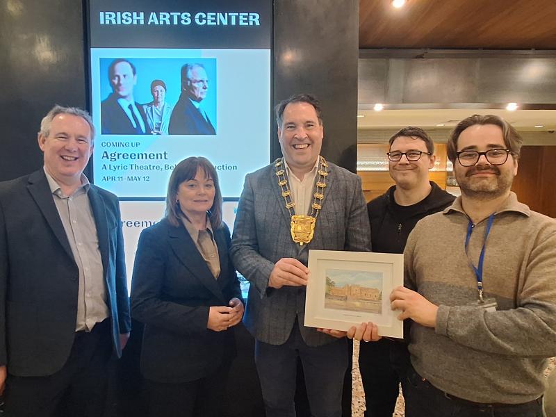 Presentation by Mayor of Fingal to Irish Arts Center officials