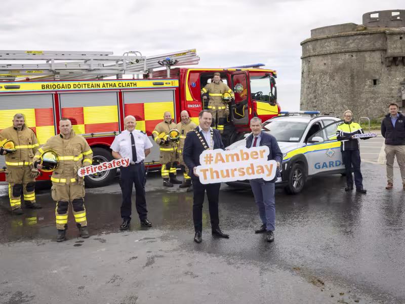 fire service guards and fingal staff standing next to emergency vehicles