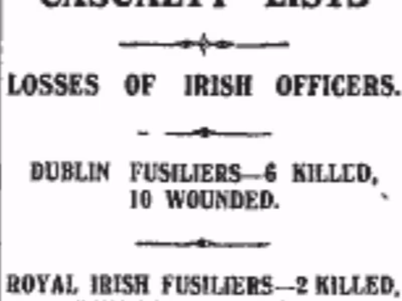 Fingal Deaths during the First World War