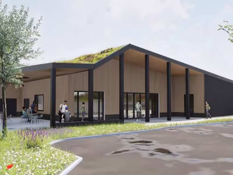 A Computer Generate Image of the exterior of the proposed Balbriggan Swimming Pool