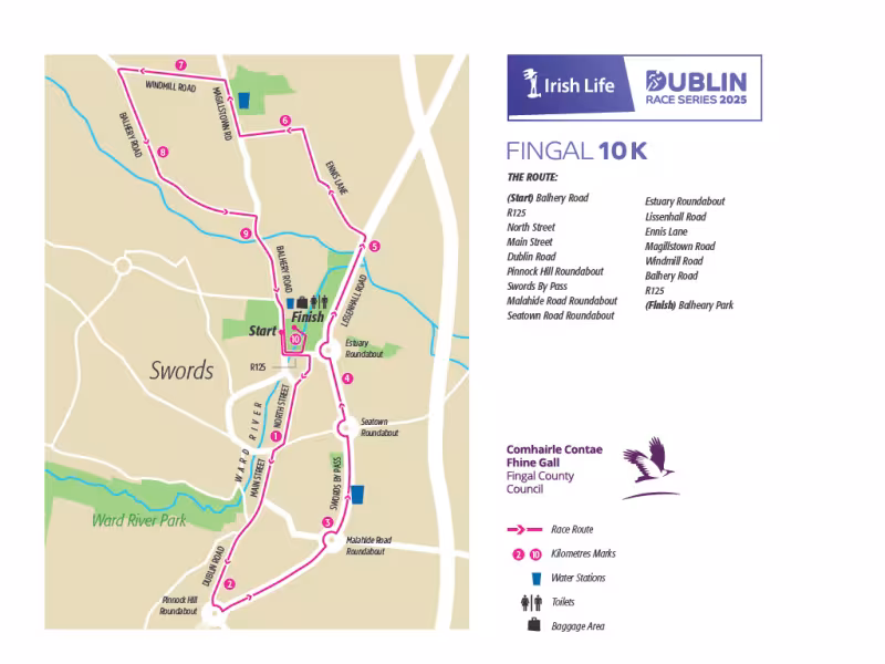 Route Map 10k Fingal 2025