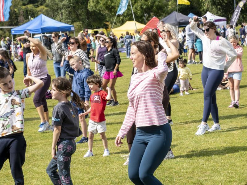 family exercising at fingal sports fest