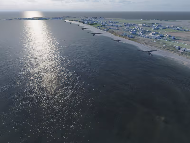 Computer Generated Image of the groynes proposed for The Burrow Beach, Portrane