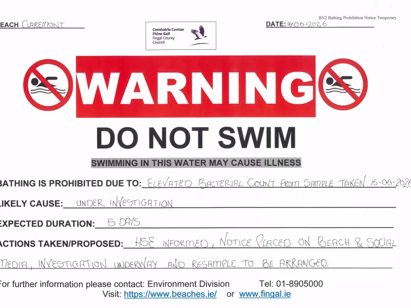 Do Not Swim Claremont Beach June