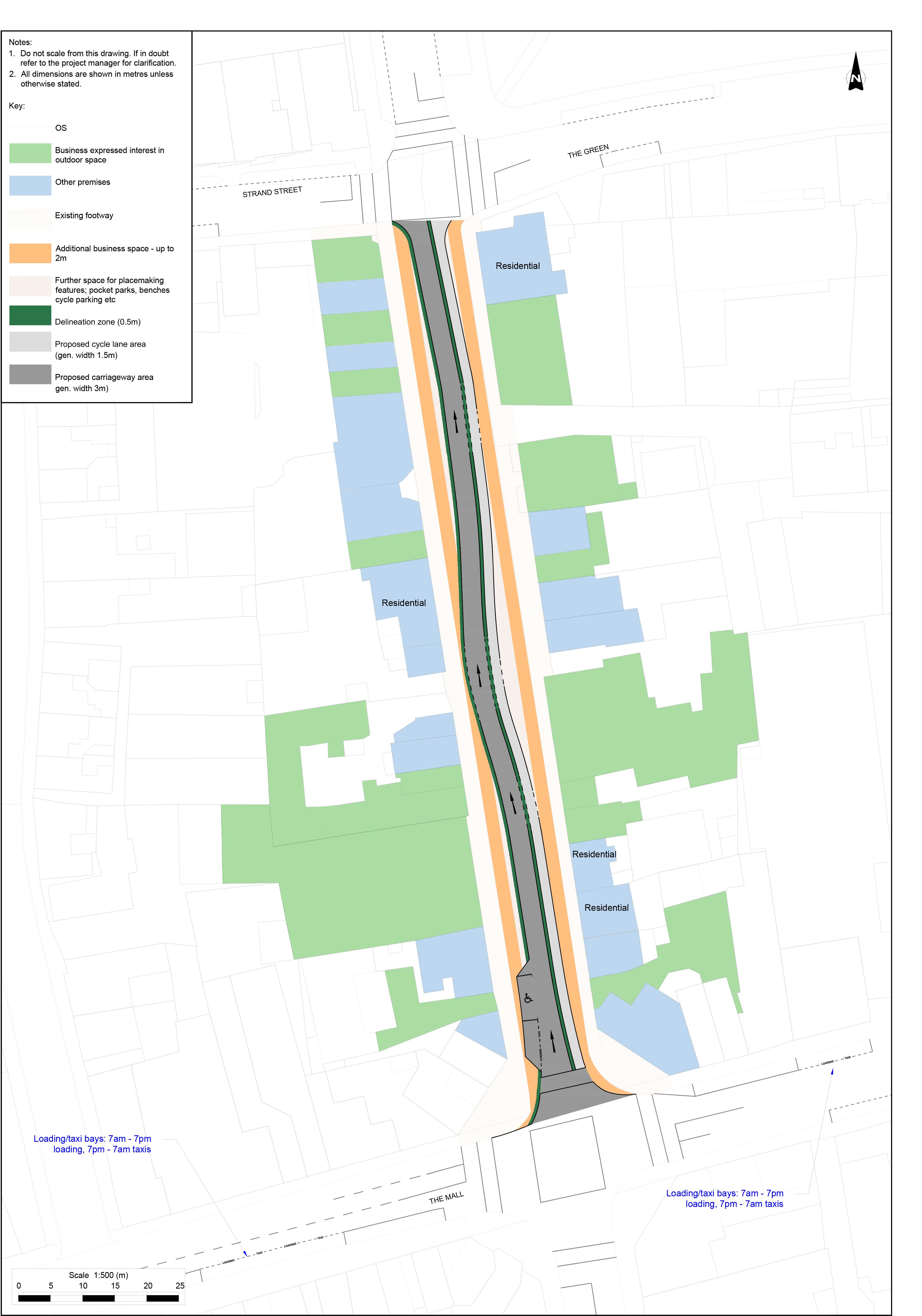 A map of the alternative proposal for New Street, Malahide