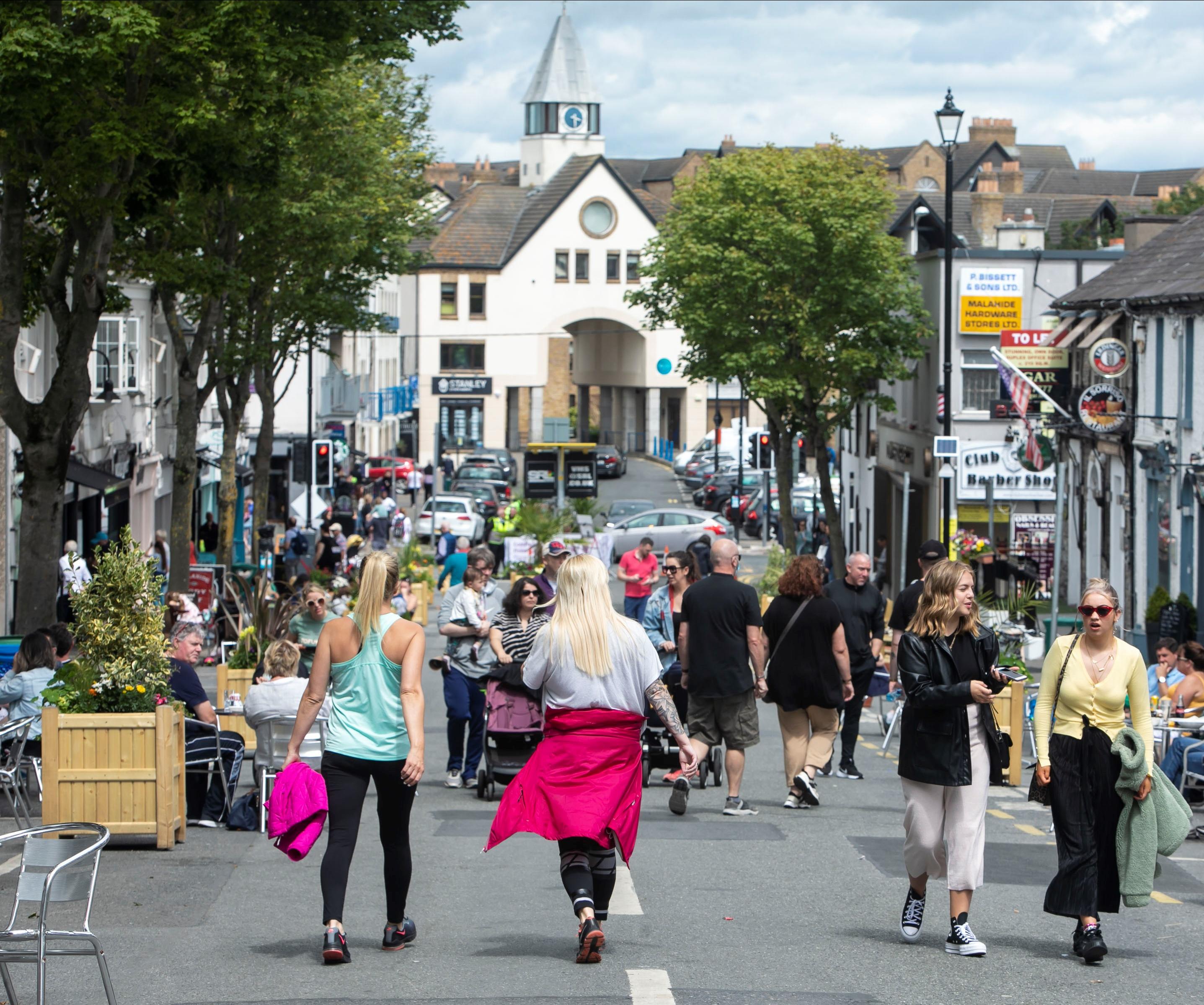 Pedestrians on New Street Malahide